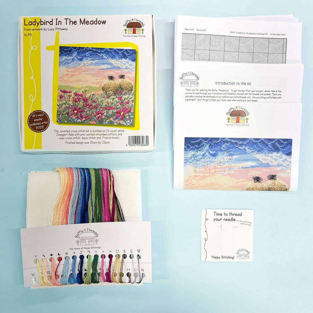 Ladybird In The Meadow XLP11 Counted Cross Stitch Kit