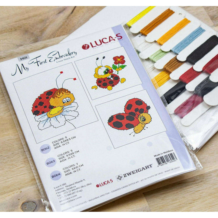 Ladybugs M01L Counted Cross-Stitch Kit for Beginners