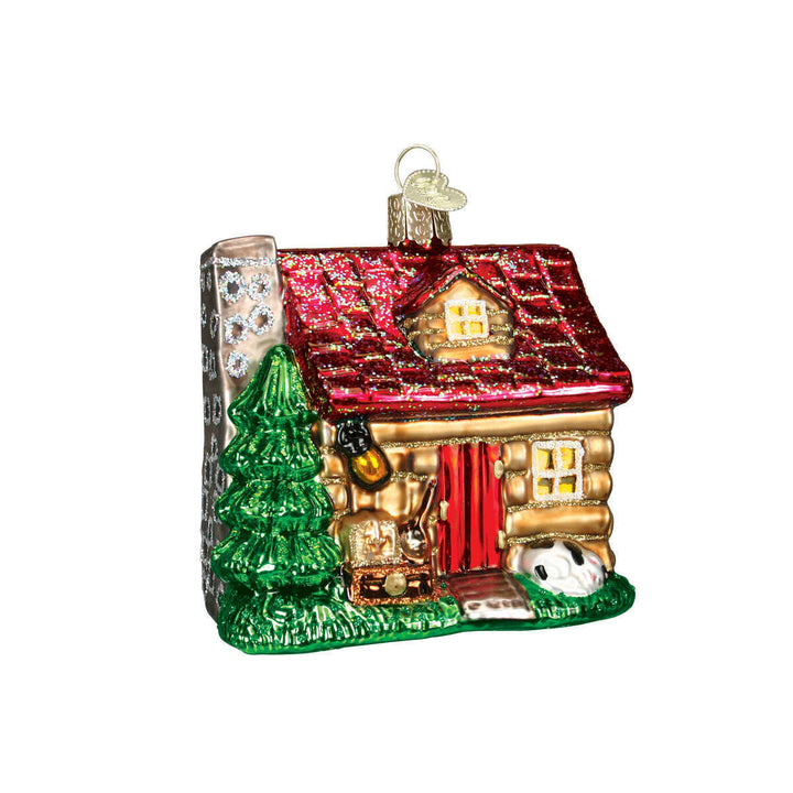 Old World Christmas Lake Cabin Blown Glass Ornament