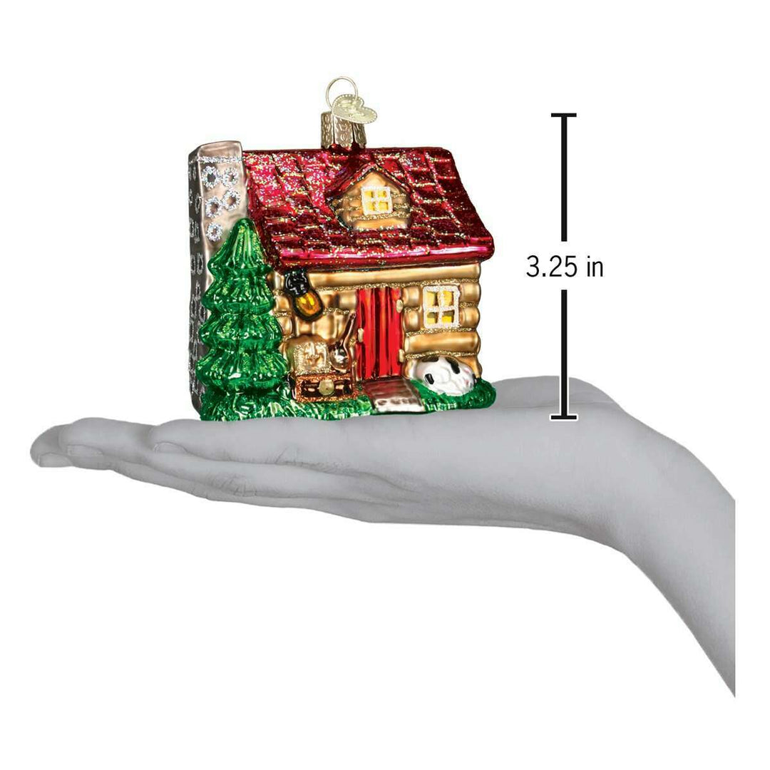 Old World Christmas Lake Cabin Blown Glass Ornament