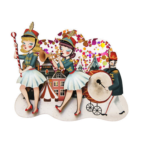 brooch of three animated characters with musical instruments by laliblue