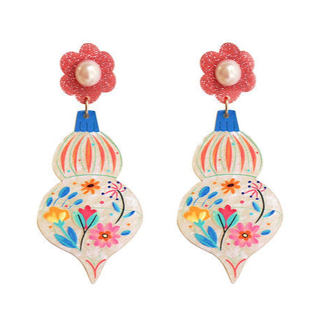 laliblue christmas snow ornament earrings