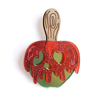 spooky candy covered apple brooch laliblue