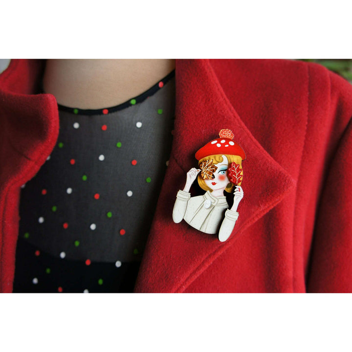 Autumn girl brooch by Laliblue