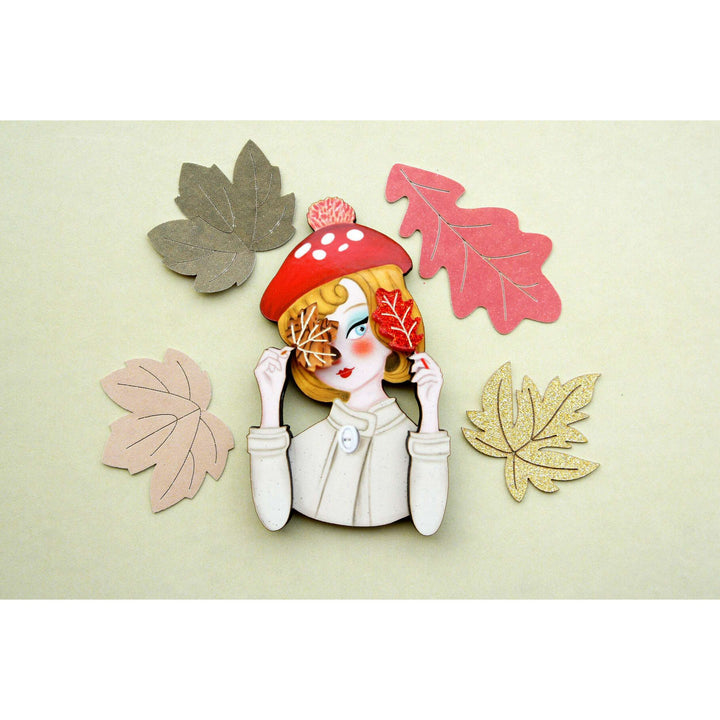 Autumn girl brooch by Laliblue