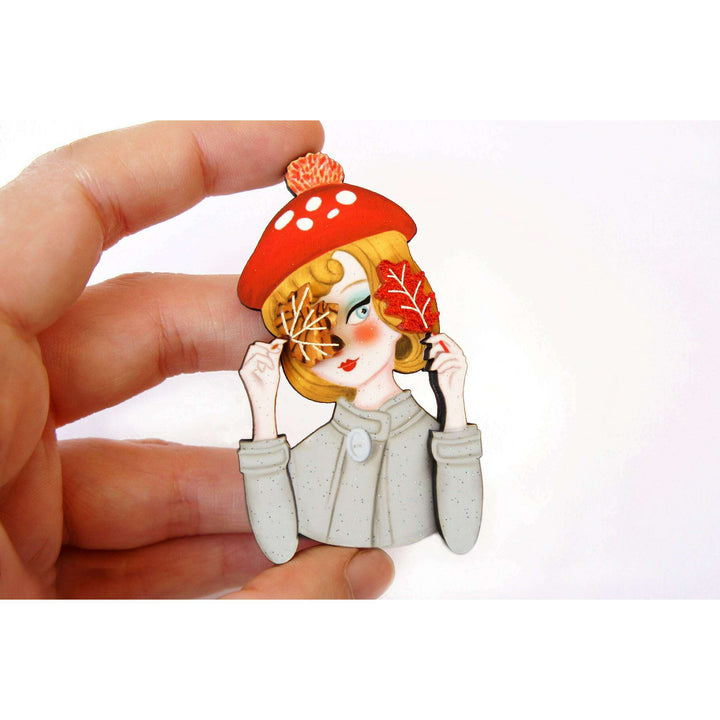 Autumn girl brooch by Laliblue