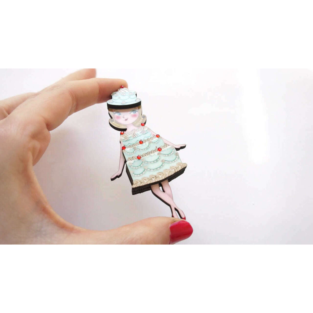 Cake Woman Brooch by Laliblue
