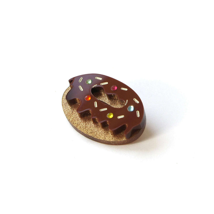 Chocolate Donut Brooch by Laliblue