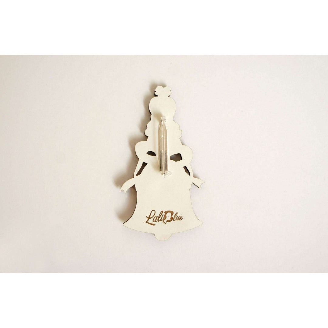 Christmas Bell Girl Brooch by Laliblue