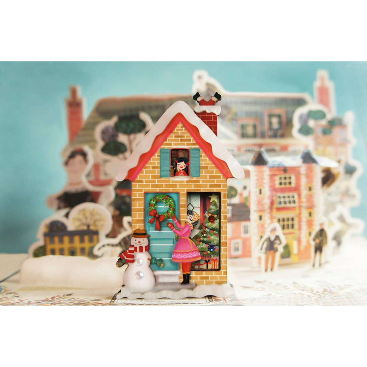 Christmas Dog House Brooch by Laliblue