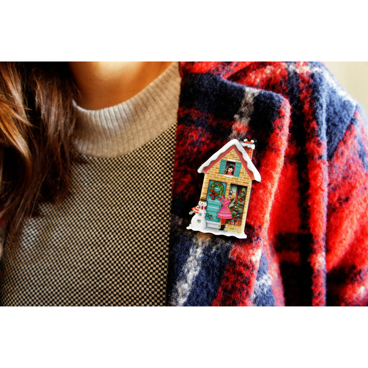 Christmas House Brooch by Laliblue