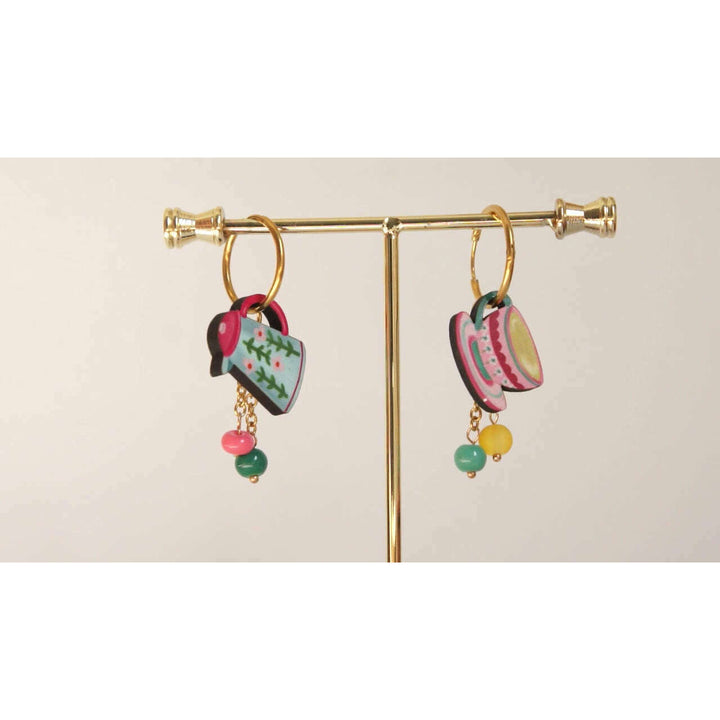 Cup and Teapot Hoop Earrings by Laliblue