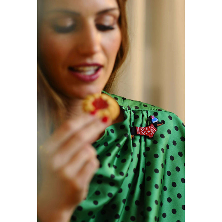 Dachshund Dog in Sweater Brooch