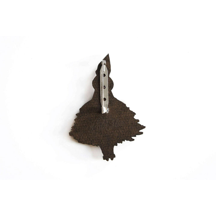 Girl with Christmas Tree Dress Brooch by Laliblue