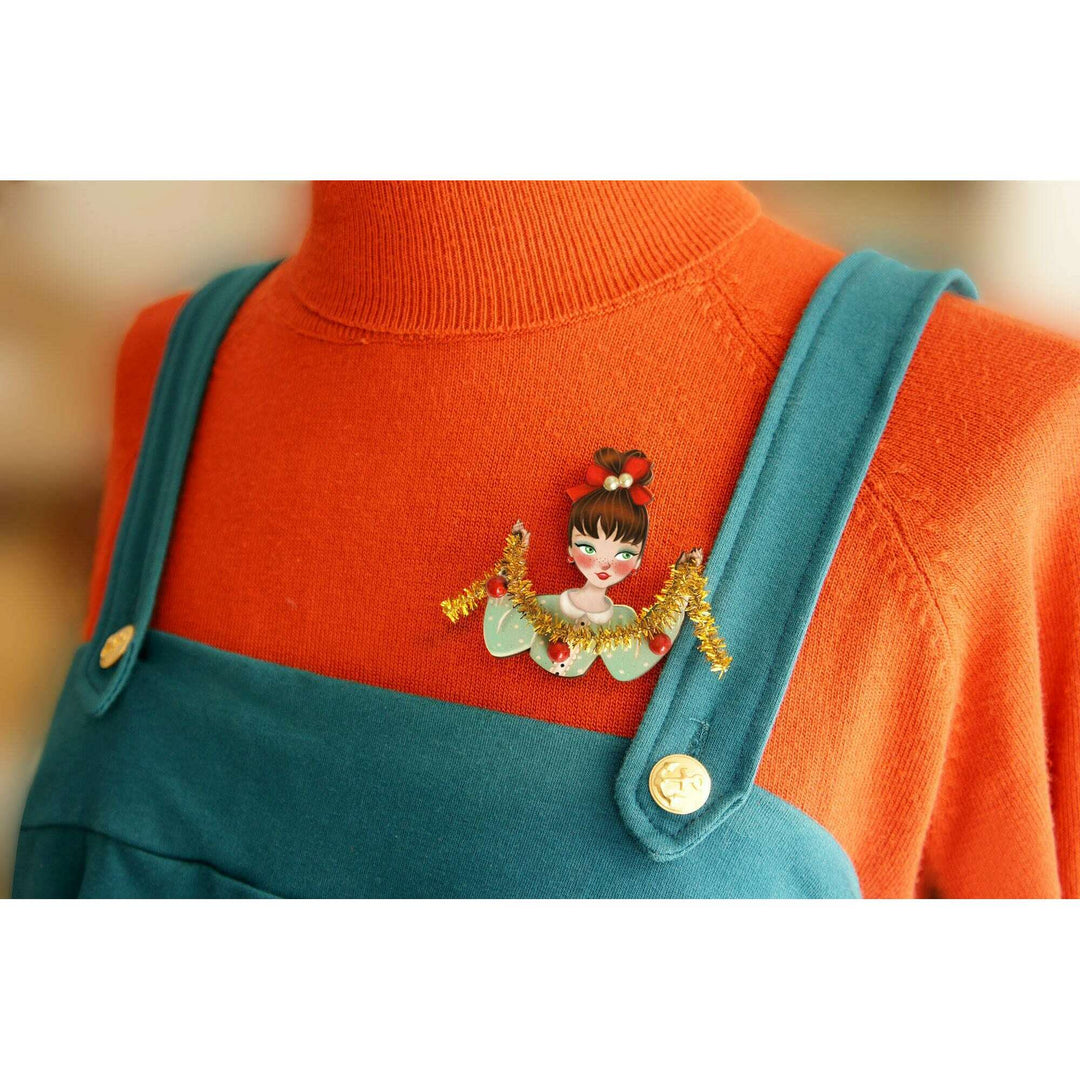 Girl With Tinsel Brooch by Laliblue