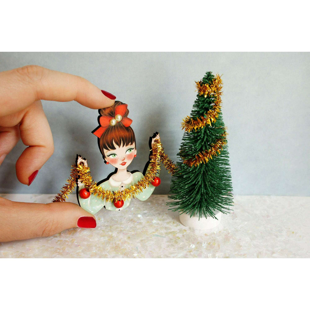 Girl With Tinsel Brooch by Laliblue
