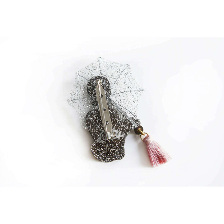Girl with Umbrella Brooch by Laliblue