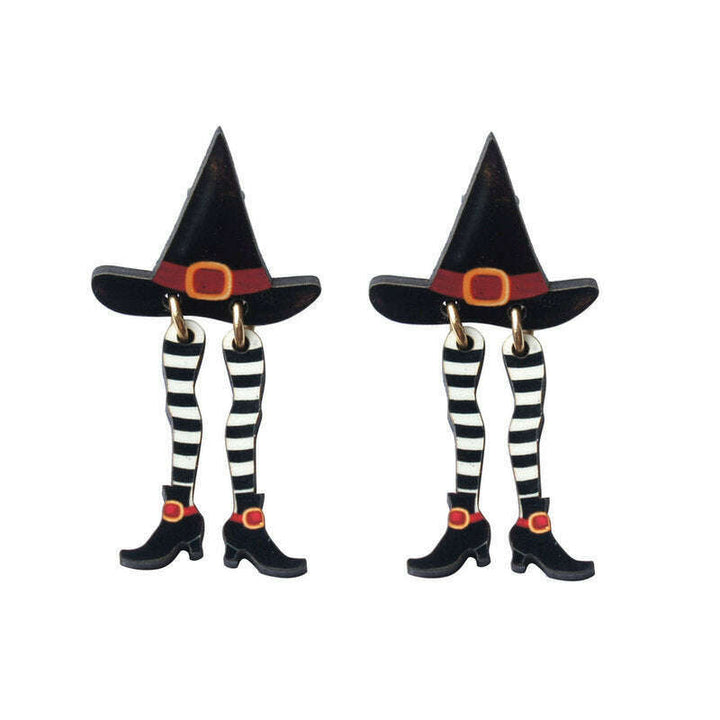 Hidden Witch Halloween Earrings by Laliblue