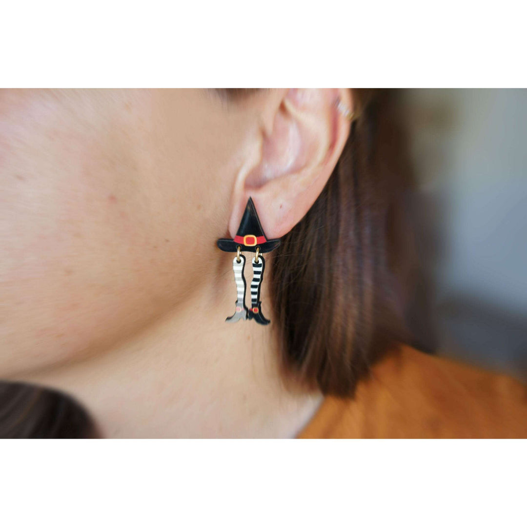 Hidden Witch Halloween Earrings by Laliblue