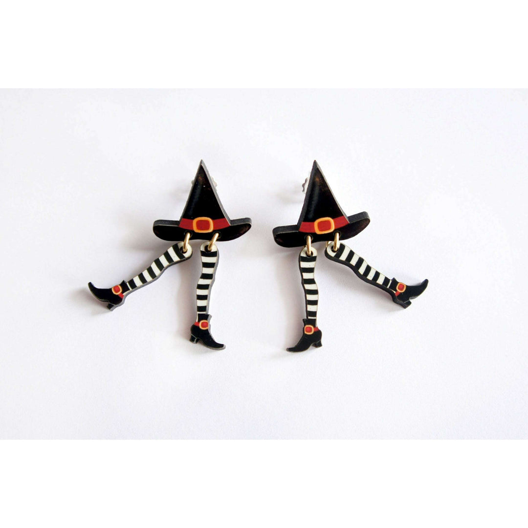 Hidden Witch Halloween Earrings by Laliblue