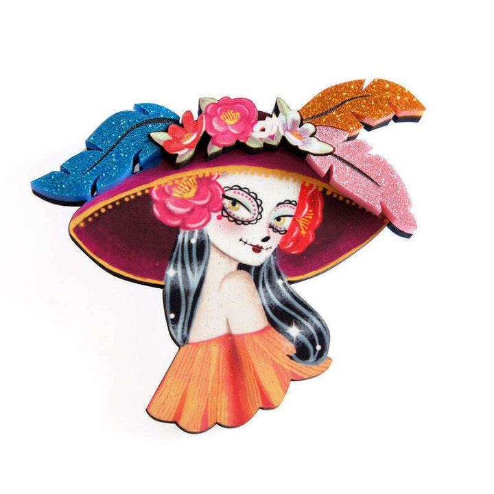 Mexican Catrina Brooch by Laliblue