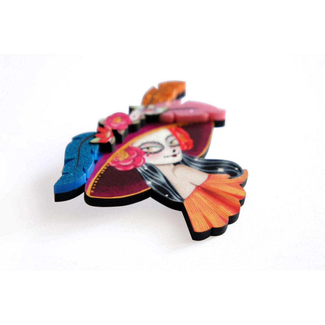 Mexican Catrina Brooch by Laliblue