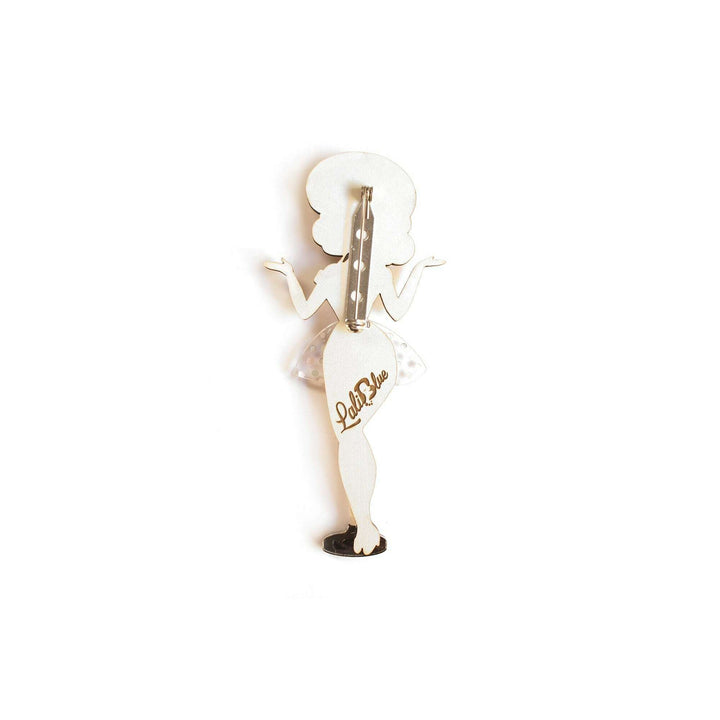 Pin Up Singer w/ Victrola Brooch by Laliblue
