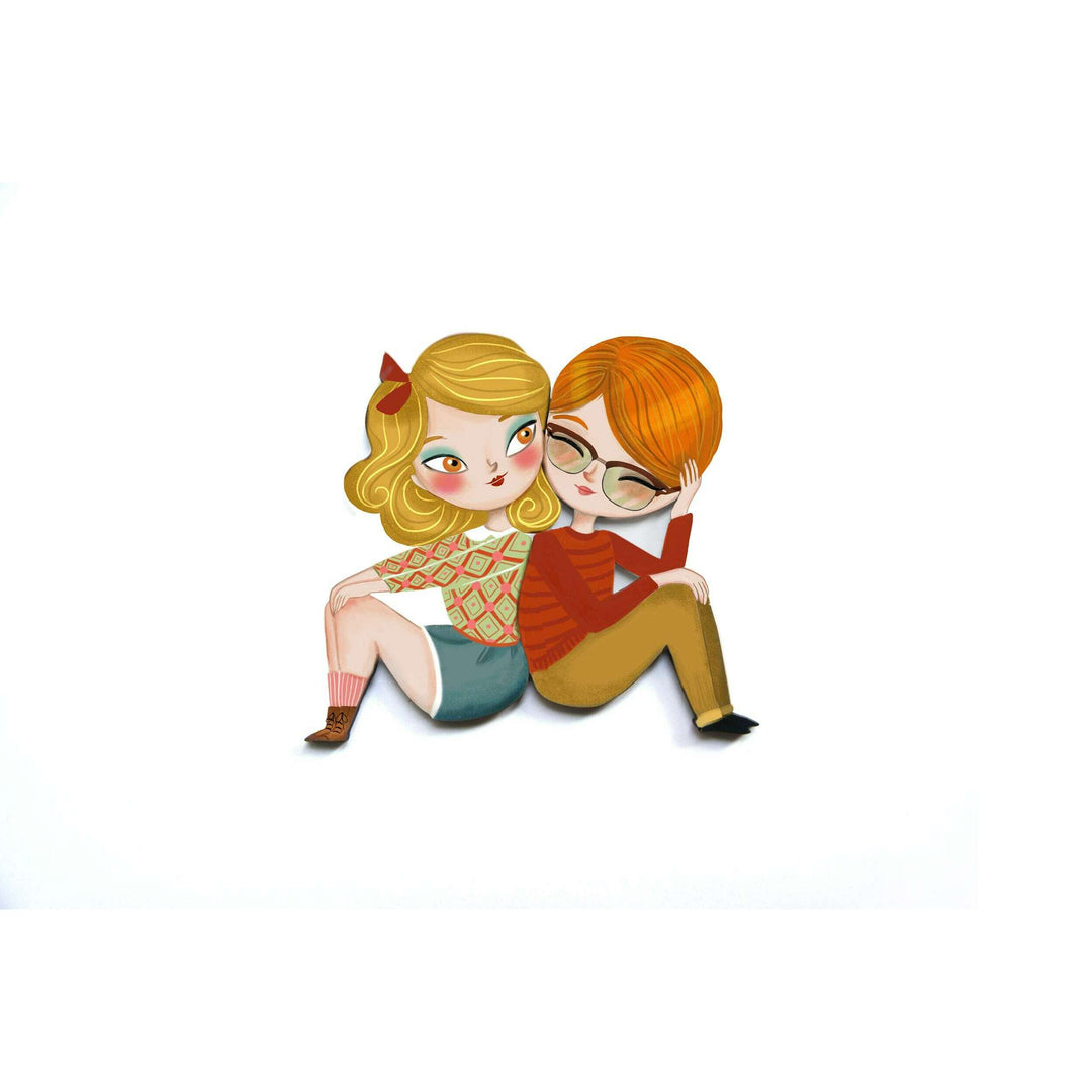 Puzzle with blonde girl brooch by Laliblue