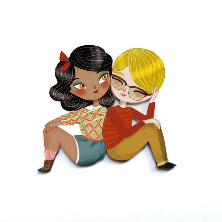 Puzzle with girl of African descent brooch by Laliblue