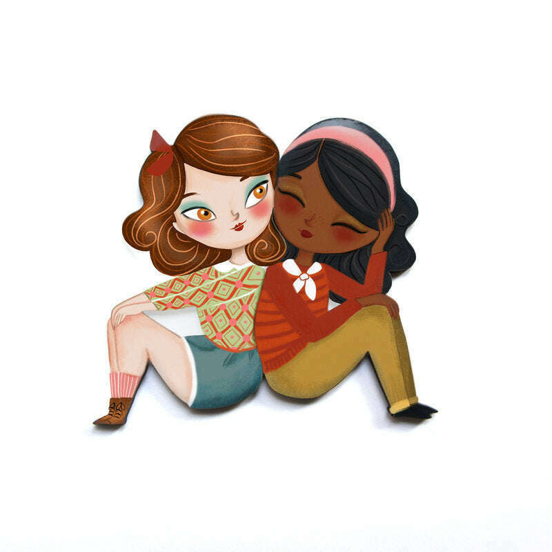 Puzzle with redhead girl brooch by Laliblue