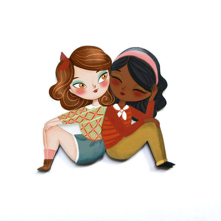 Puzzle with redhead girl brooch by Laliblue