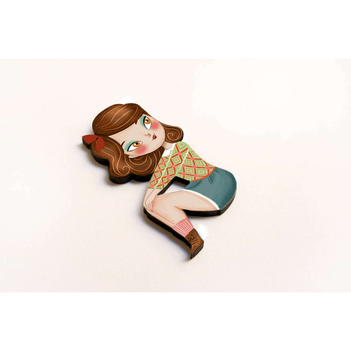 Puzzle with redhead girl brooch by Laliblue
