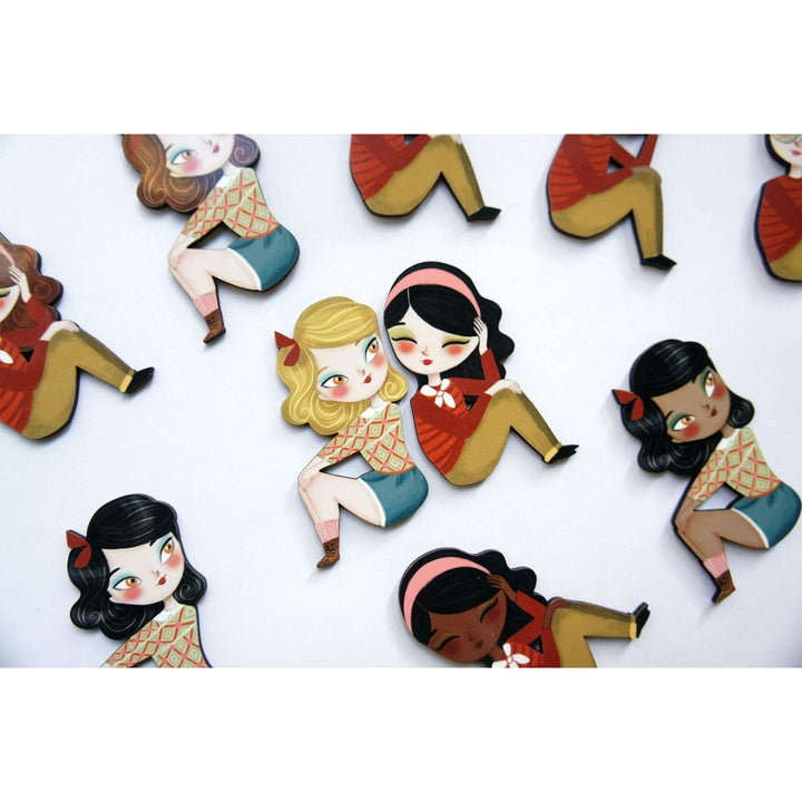 Puzzle with redhead girl brooch by Laliblue