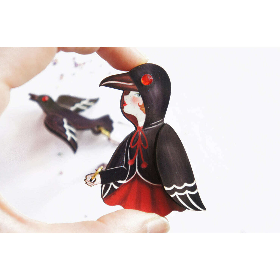 Raven Girl  Brooch by Laliblue