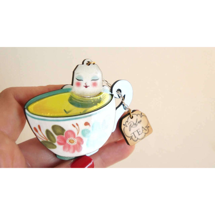 Relax Tea Brooch by Laliblue