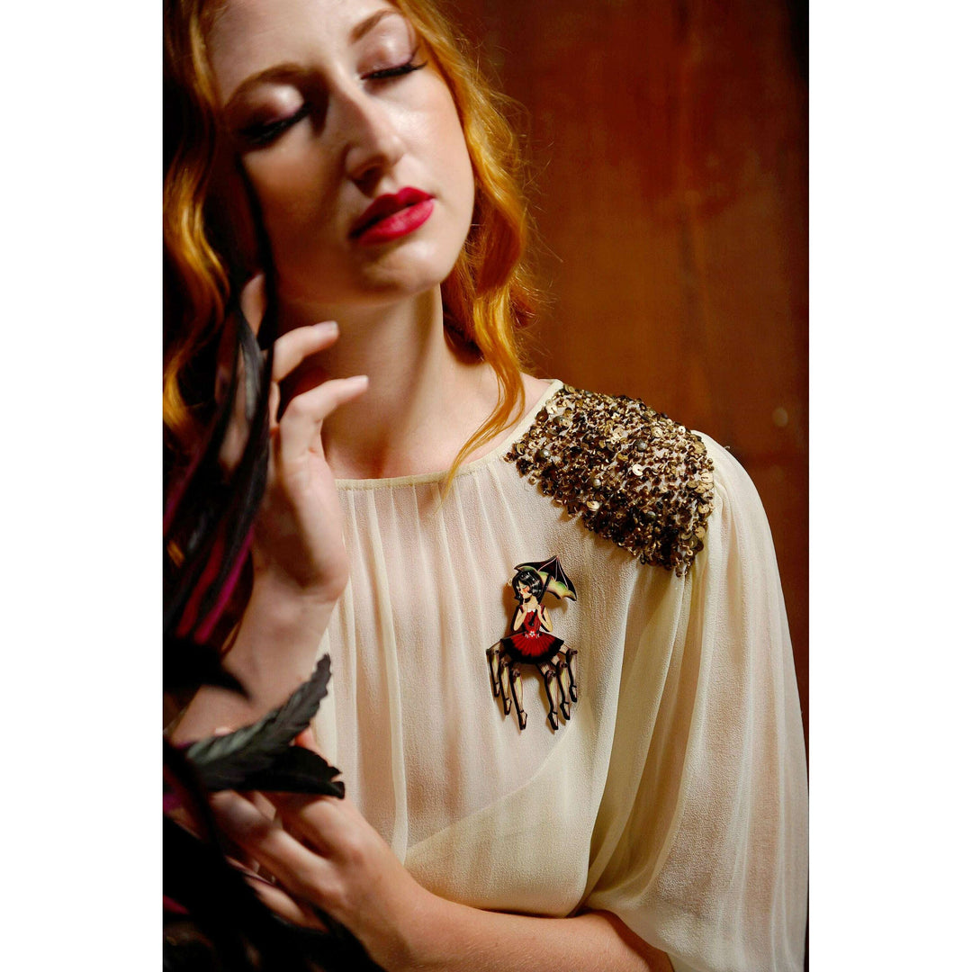 Spider Woman with Web Brooch by Laliblue