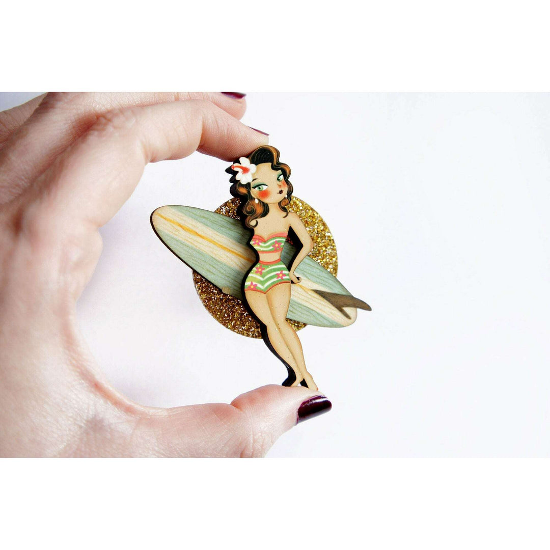 Surfer Girl Brooch