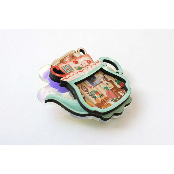 Teapot House Brooch by Laliblue
