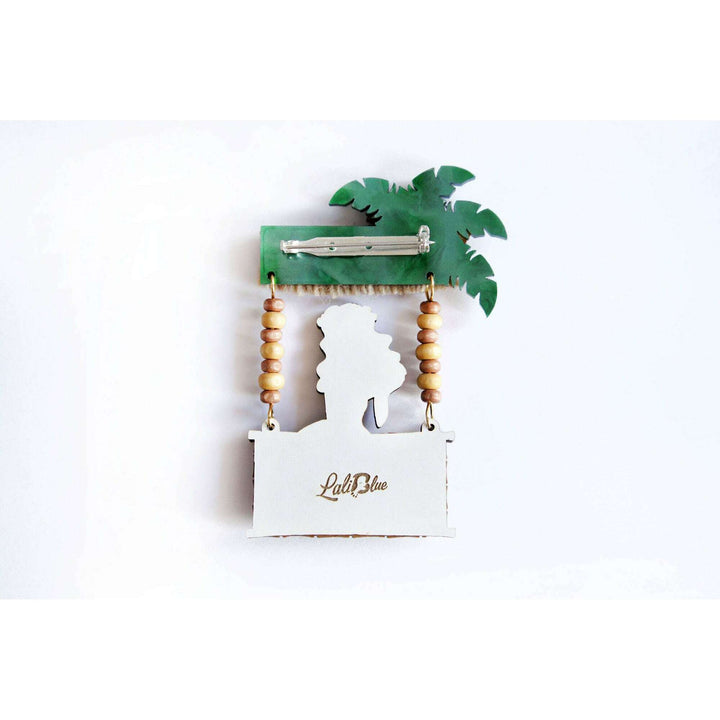 Tiki Waitress Brooch