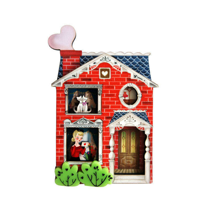 Valentine's House Brooch by Laliblue