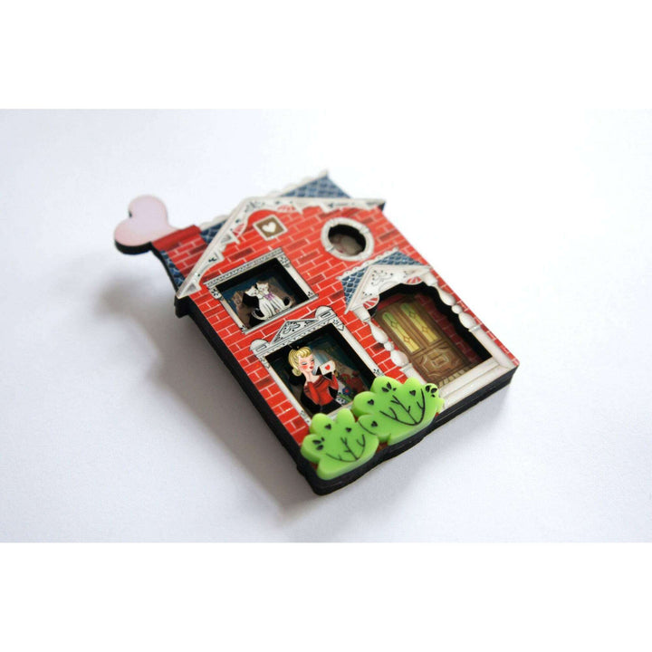 Valentine's House Brooch by Laliblue