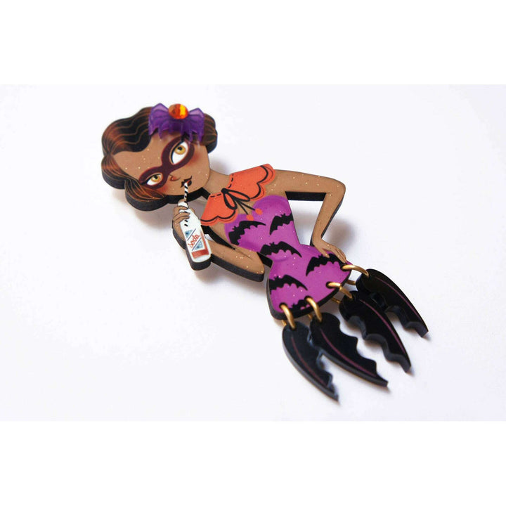 Vampire Bat Woman Brooch by Laliblue