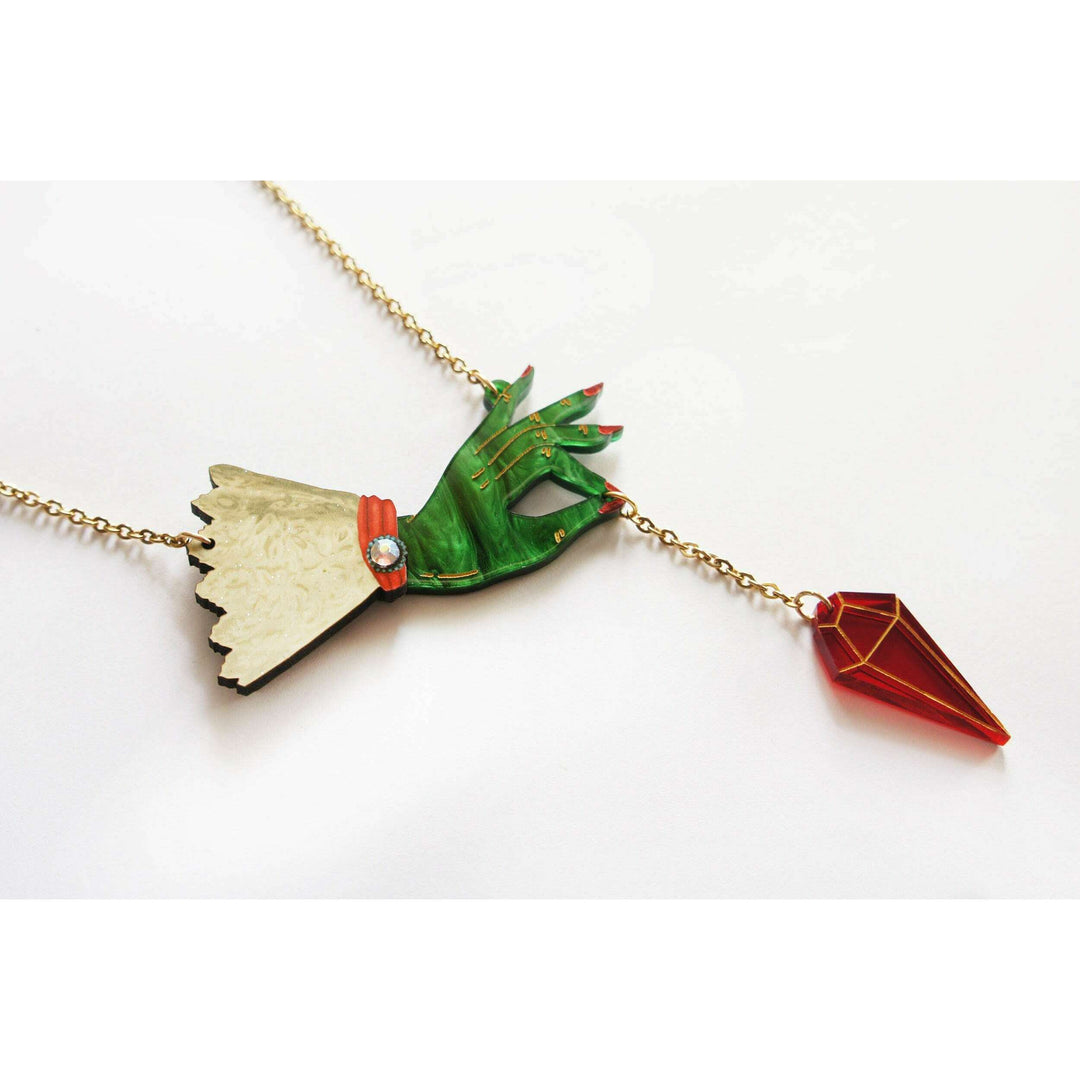 Witch Pendulum Halloween Necklace by Laliblue