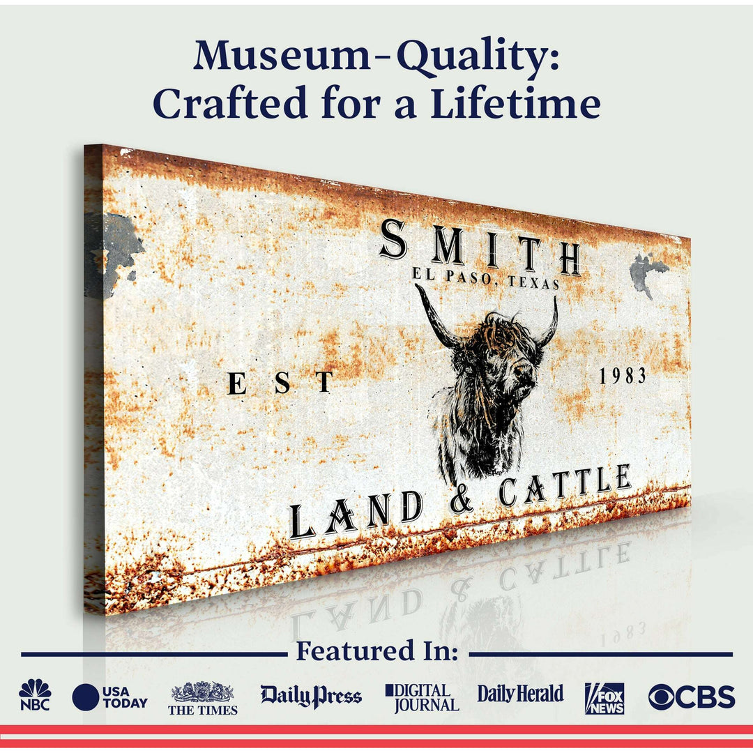 Land And Cattle Rustic Sign II