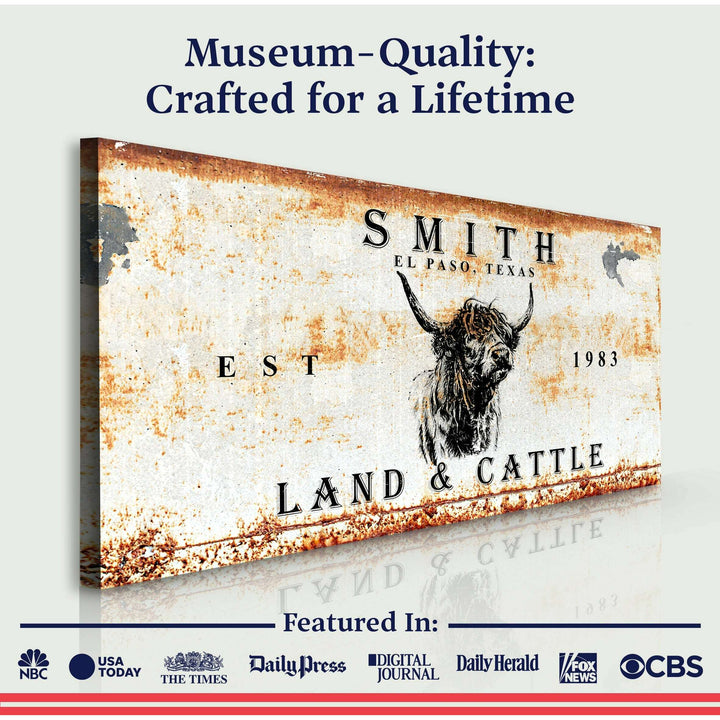 Land And Cattle Rustic Sign II