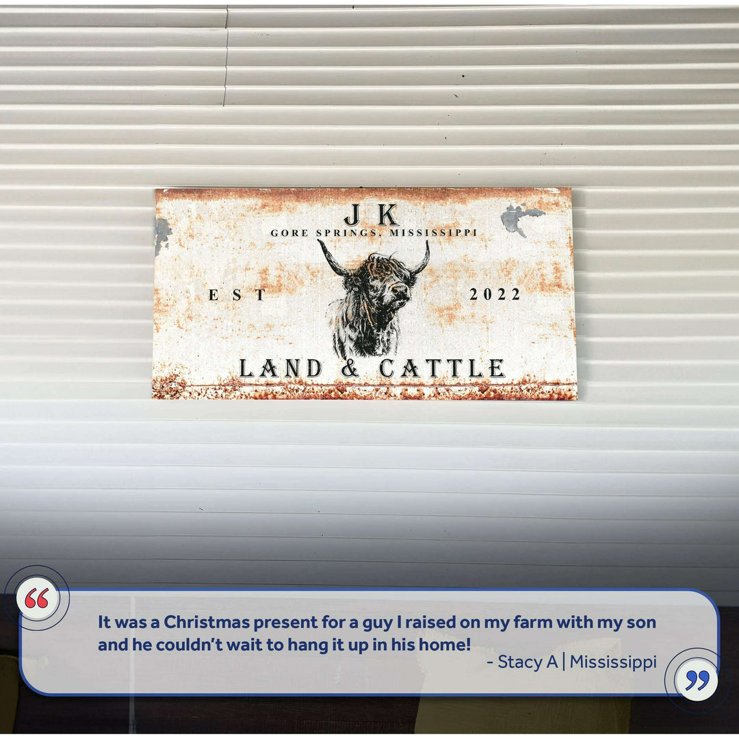 Land And Cattle Rustic Sign II