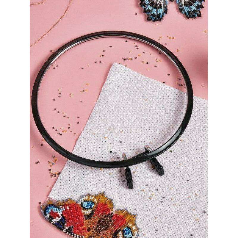 Large Spring Metal Embroidery Hoop Nurge 160-1 Deep Black