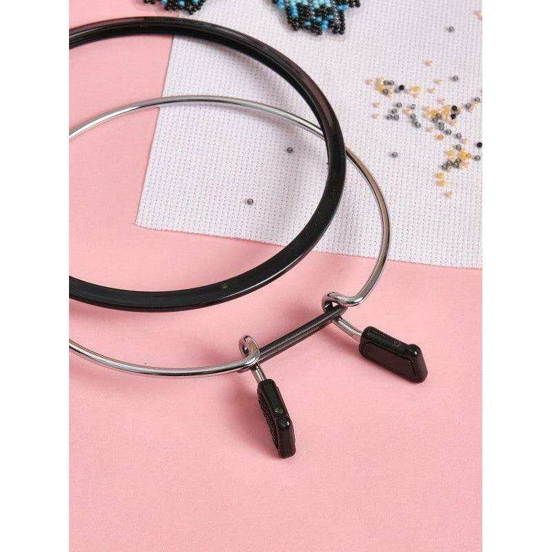 Large Spring Metal Embroidery Hoop Nurge 160-1 Deep Black
