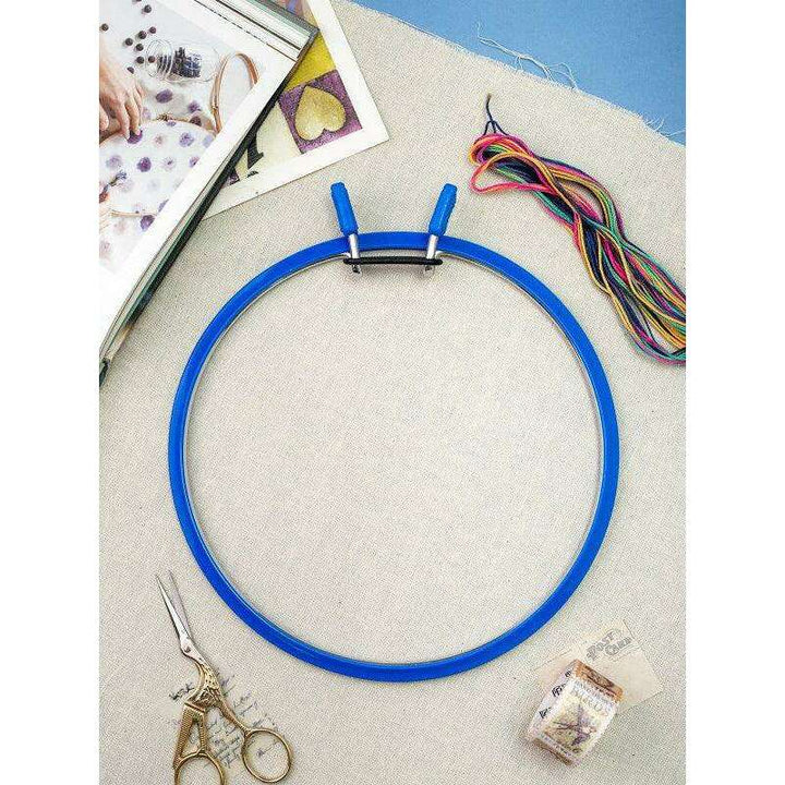 Large Spring Metal Embroidery Hoop Nurge 160-1 Deep Blue