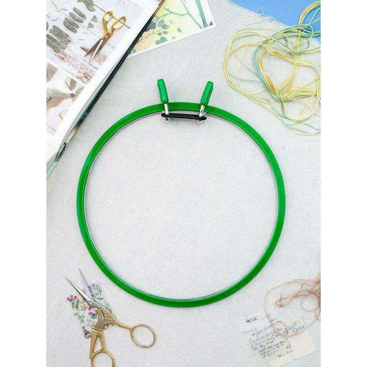 Large Spring Metal Embroidery Hoop Nurge 160-1 Deep Green